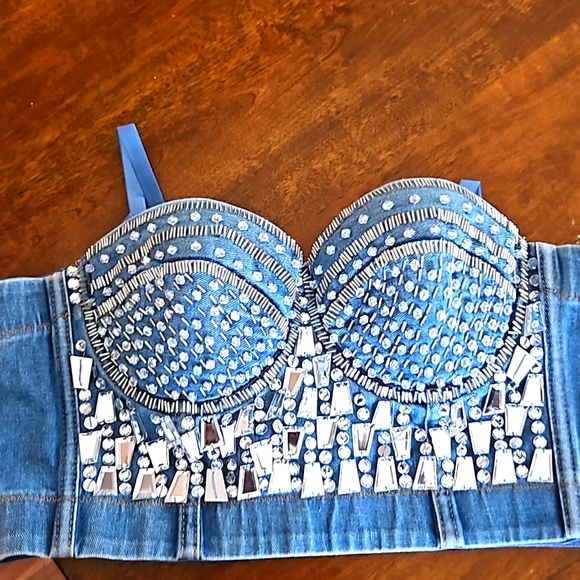 NWT Gooho rhinestone Bustier - Picture 3 of 9